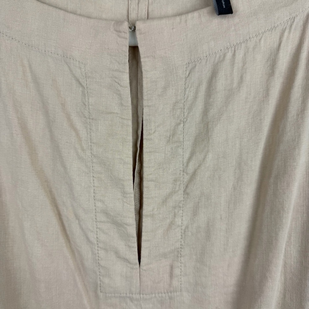 Theory Beige Linen Blend Shift Dress Minimalist Core Short Sleeve S - Picture 5 of 6